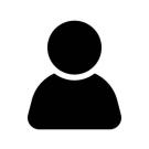 Black profile silhouette avatar icon on white background